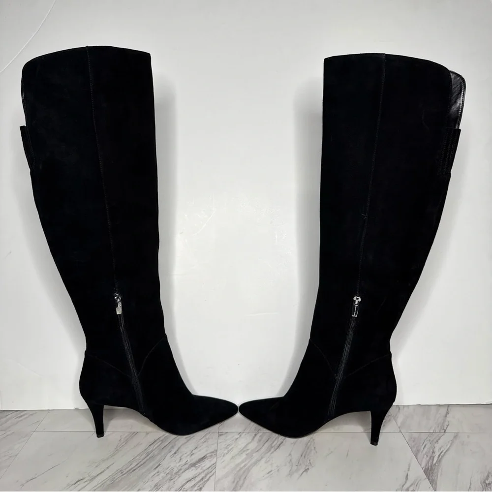 Vince Camuto Seselti Black Suede Pointy Toe Tall Boot 8 1/2 M - Picture 6 of 16